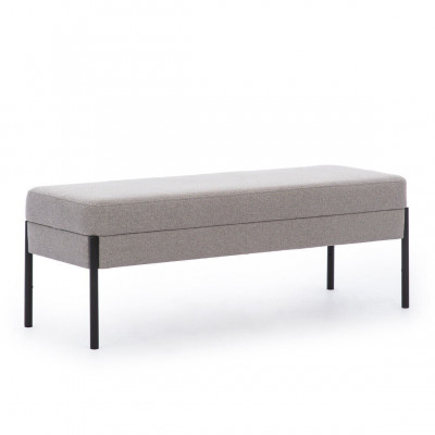Gray bedroom bench designer wooden frame textile bench