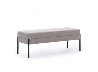 Gray bedroom bench designer wooden frame textile bench
