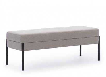 Gray bedroom bench designer wooden frame textile bench