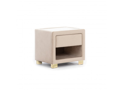 Beige square bedside table designer wood frame modern furniture new