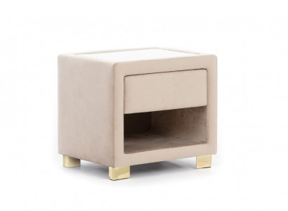 Beige square bedside table designer wood frame modern furniture new