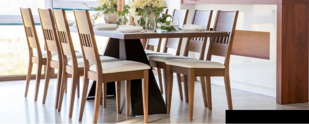 Dining Table Wooden Chairs 7-Piece Set Dining Room Suite Chair Set Table New