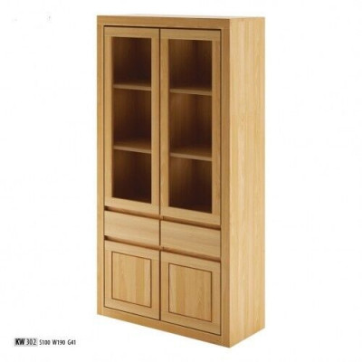 Modern display cabinet handcrafted from solid oak wood.