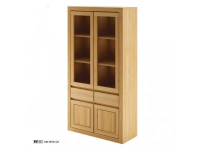 Modern display cabinet handcrafted from solid oak wood.