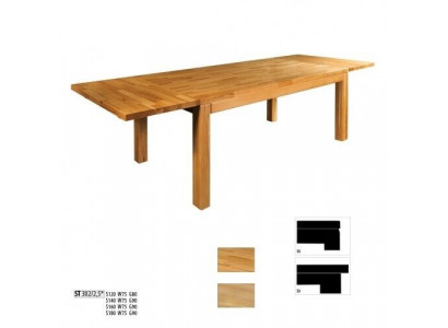 Extendable dining table, wooden table, handcrafted solid wood, new, 180x200cm