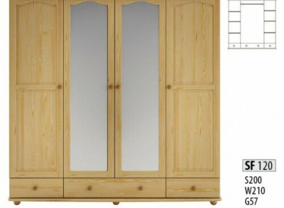 Wardrobe Bedroom Wood Cabinet Genuine Handmade Solid Wood Wardrobe 4-door.
