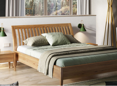 3-piece bedroom set, bed made of solid wood furniture, 2 bedside tables, real wood beds.