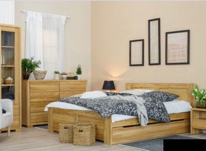 Bedroom furniture 3-piece set bed nightstands 2x beds solid wood real wood