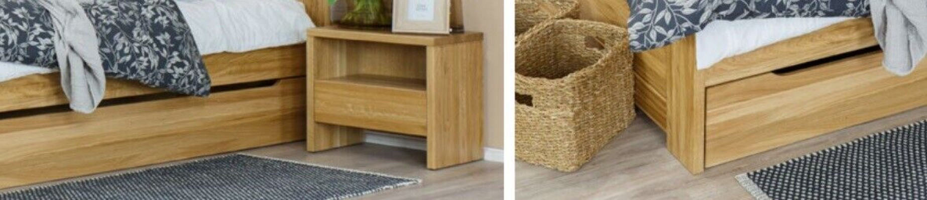 Bedroom furniture 3-piece set bed nightstands 2x beds solid wood real wood