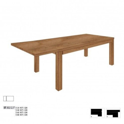 Dining table solid wood table real wood tables oak dining room solid 160x90cm new