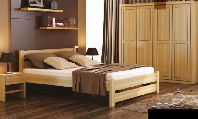 3-piece bedroom set: bed, 2 nightstands, real wood solid wood beds
