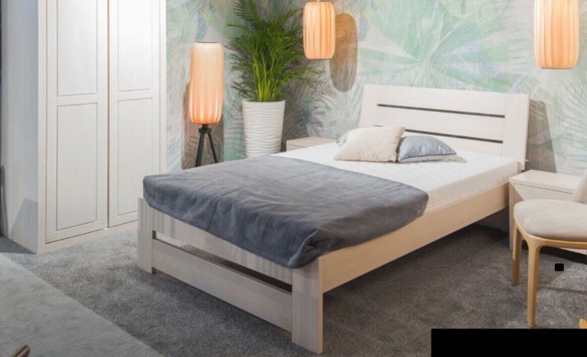 Bed Bedroom Complete Set Beds with 2 Nightstands 100x200cm Loft Solid