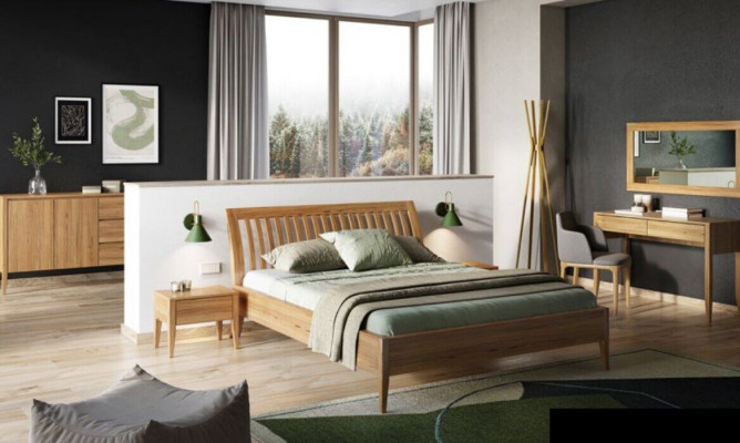 Classic bed baroque style double wood hotel beds 180x200cm new bedroom