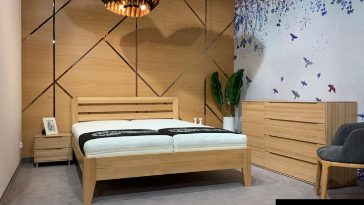 Bedroom wooden bed genuine wood bed hotel 180x200 style solid furniture beds