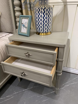 Nightstand Design Side Tables Bedroom Wood Console Furniture Luxury Gray