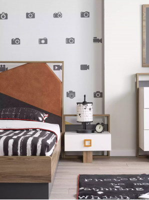 Bedside table nightstand children's bedside table children's room wood gray modern