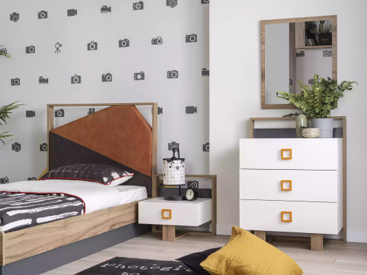Bedside table nightstand children's bedside table children's room wood gray modern