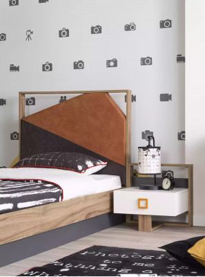 Bedside table nightstand children's bedside table children's room wood gray modern