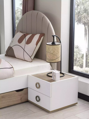 Nightstand, night console, children's nightstand, children's room, wood, white, modern