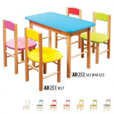 Chair set children's room seating set real solid wood 5-piece seating group table