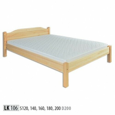 Solid wood bed, real wood bed, hotel style 200x200, massive furniture, bedroom.