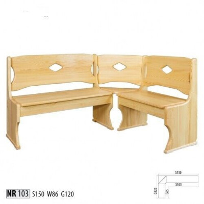 Corner bench solid wood pine solid wood dining room country house handmade corner benches