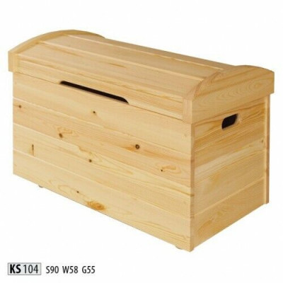 Solid Wood Deco Box Furniture Wooden Furniture Handcrafted Chest Trunk Real Wood 90x55cm