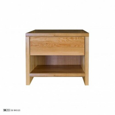 Nightstand Night Table Night Console 1 Drawer Solid Wood Shelf Console Oak