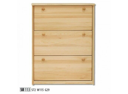 Handmade shoe cabinet wooden sideboard entrance hall dresser with 3 compartments