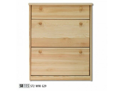 Shoe chest made from real wood, handcrafted shoe tilters, shoe chest with 3 drawers