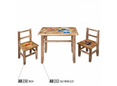 Children's table set, 3-piece, table with 2 chairs, children's furniture, for children's room