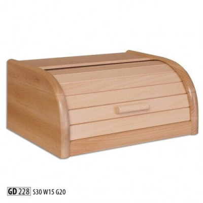 Beech Bread Box 32 cm Wood Bread Box Roller Shutter Bread Roll Flap Real Wood New