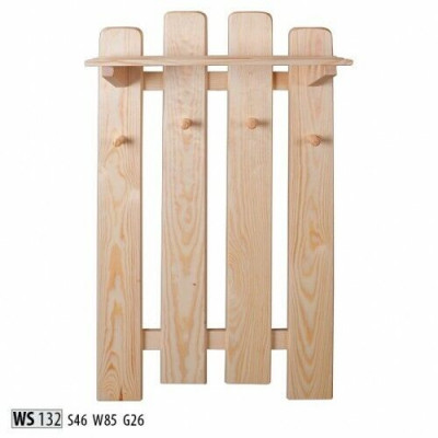 Solid wood coat rack panel pine solid wall-mounted wardrobe hallway wood new