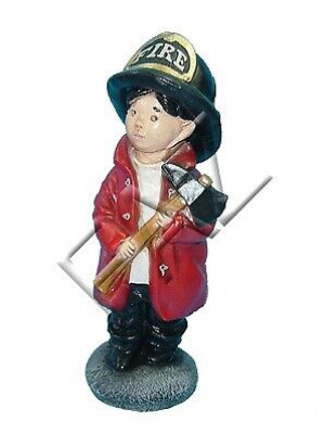 Firefighter USA Child Figure Garden Statue Sculpture Figures Sculptures Decoration