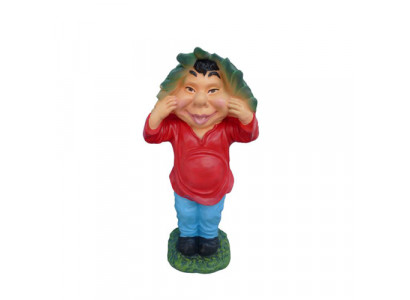 Ugly garden gnome figure, whole 45cm, to disfigure your own garden, new.