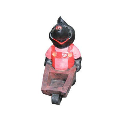Design Mole Wheelbarrow Figure Statue Sculpture Figures Decoration 34cm Deco