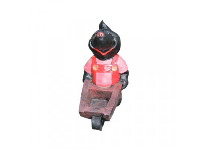 Design Mole Wheelbarrow Figure Statue Sculpture Figures Decoration 34cm Deco