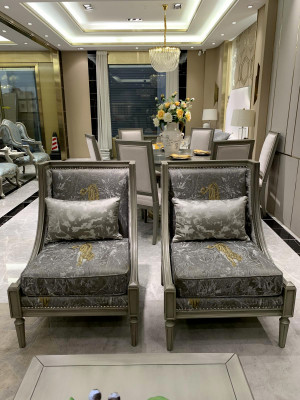 Armchair luxury upholstery designer textile single-seater upholstered chair single-seater furniture new