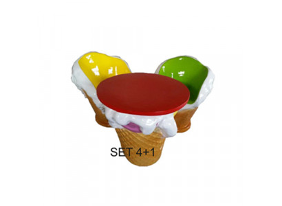 Ice Cream Furniture Table 4 Chairs Ice Cream Parlor Dining Set Armchair Tables Set of 5
