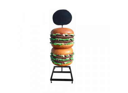 Sculpture Double Cheeseburger Hamburger Display Decorative Figure Statue