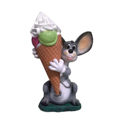 Ice Cream Figure Statue Display Bunny for Ice Cream Parlor and Gastronomy Statues 131cm New