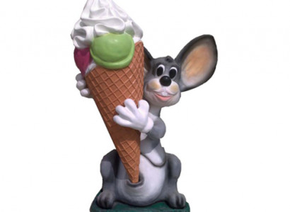 Ice Cream Figure Statue Display Bunny for Ice Cream Parlor and Gastronomy Statues 131cm New