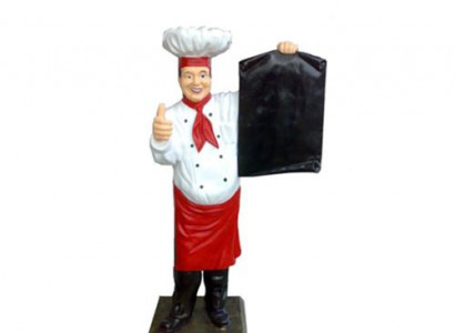 Chef figure statue sculpture advertising figure menu board advertising stand restaurant 140cm