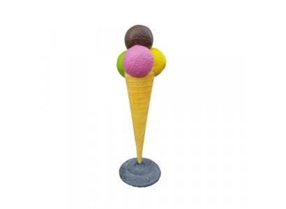 Sculpture Ball with Ice Cream Advertisement Ice Cream Parlor Figures Statues Stand-up Display 175 cm Comic