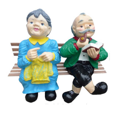 Deco figure statue sculpture 64cm figures statues sculptures elderly couple garden