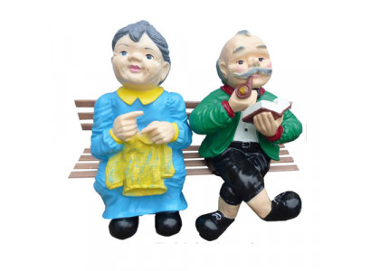Deco figure statue sculpture 64cm figures statues sculptures elderly couple garden