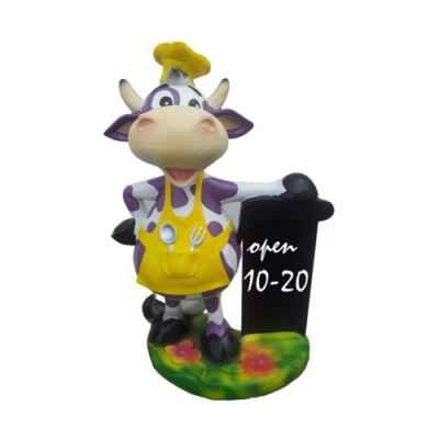 Modern Figure Cow Cattle Sculpture Statues Figures Decoration Calf 55cm Plastic