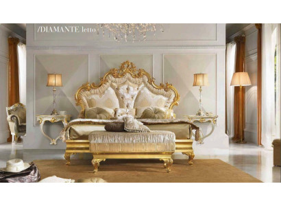 Classic Bed Baroque Rococo Hotel Beds Upholstered Bed Double Bed 180x200cm