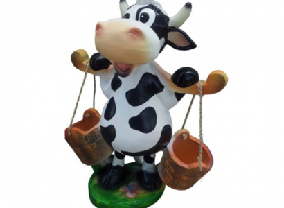 Modern Cow Cattle Plastic Sculpture Statues Figures Calf 55cm Decoration