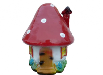 Sculpture Mushroom House Statue Garden Figures 44cm Statues Sculptures Figure New